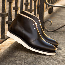 Load image into Gallery viewer, Black Calf Leather Chukka Boots