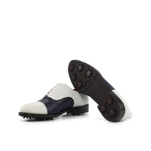 Load image into Gallery viewer, Navy & White Calf Oxford Golf Shoes