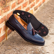 Load image into Gallery viewer, Navy Calf Tassel Loafer Golf Shoes