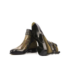 Load image into Gallery viewer, Green Museum Patina & Khaki Suede Jodhpur Boots