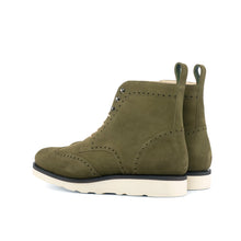 Load image into Gallery viewer, Khaki Suede Brogue Boots