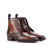 Load image into Gallery viewer, Cuban Heel Fire Museum Patina Brogue Boots