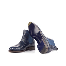 Load image into Gallery viewer, Navy Alligator Chelsea Boots