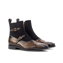 Load image into Gallery viewer, Suede & Patina Leather Double Monk Boots