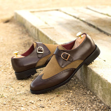 Load image into Gallery viewer, Brown Calf & Camel Suede Single Monk Golf Shoes