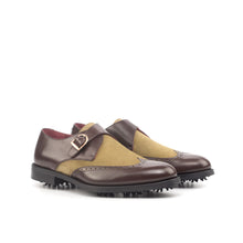 Load image into Gallery viewer, Brown Calf & Camel Suede Single Monk Golf Shoes
