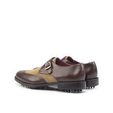 Load image into Gallery viewer, Brown Calf & Camel Suede Single Monk Golf Shoes