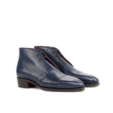 Load image into Gallery viewer, Navy Python Chukka Boots