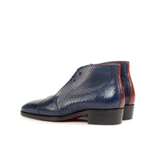 Load image into Gallery viewer, Navy Python Chukka Boots