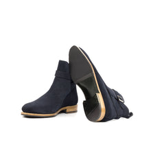 Load image into Gallery viewer, Navy Suede Jodhpur Boots