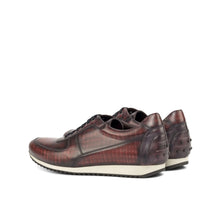 Load image into Gallery viewer, Burgundy Patina Leather Trainer Sneakers