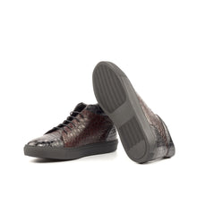 Load image into Gallery viewer, Burgundy & Black Alligator High-Top Sneakers