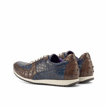 Load image into Gallery viewer, Brown & Navy Alligator Trainer Sneakers
