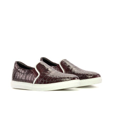 Load image into Gallery viewer, Burgundy Alligator Slip-On Sneakers