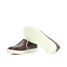 Load image into Gallery viewer, Burgundy Alligator Slip-On Sneakers