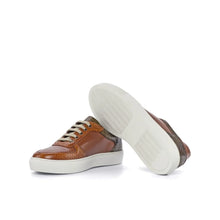 Load image into Gallery viewer, Cognac & Olive Python Low-Top Sneakers