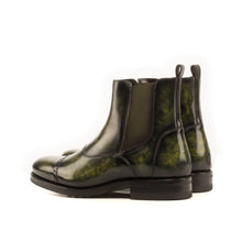 Load image into Gallery viewer, Khaki Green Marbled Patina Chelsea Boots