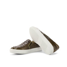 Load image into Gallery viewer, Olive Ostrich Slip-On Sneakers