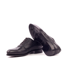 Load image into Gallery viewer, Black Leather Saddle Shoes - Saddle