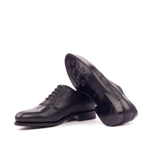 Load image into Gallery viewer, Black Leather Saddle Shoes - Saddle