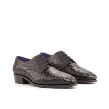 Load image into Gallery viewer, Black Ostrich Derby Shoes - Derby