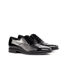 Load image into Gallery viewer, Black Patent & Python Oxford Shoes - Oxford