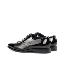 Load image into Gallery viewer, Black Patent & Python Oxford Shoes - Oxford