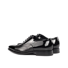 Load image into Gallery viewer, Black Patent & Python Oxford Shoes - Oxford