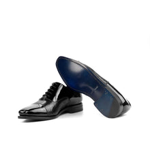 Load image into Gallery viewer, Black Patent & Python Oxford Shoes - Oxford