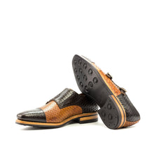 Load image into Gallery viewer, Brown & Cognac Python Double Monk - Double Monk