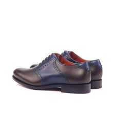 Load image into Gallery viewer, Brown & Navy Leather Saddle Shoes - Saddle