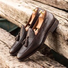 Load image into Gallery viewer, Brown Python Tassel Loafer - Loafers