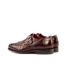 Load image into Gallery viewer, Burgundy Alligator Single Monk Shoes - Single Monk