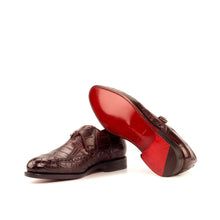 Load image into Gallery viewer, Burgundy Alligator Single Monk Shoes - Single Monk
