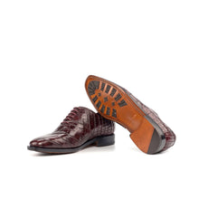 Load image into Gallery viewer, Burgundy Alligator Wholecut Shoes - Whole Cut