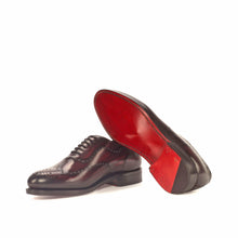 Load image into Gallery viewer, Burgundy Patina Leather Wholecut Shoes - Whole Cut