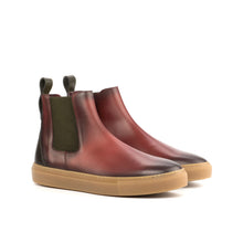 Load image into Gallery viewer, Red & Olive Calf Chelsea Sneaker Boots