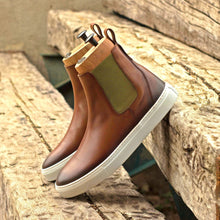 Load image into Gallery viewer, Medium Brown Calf Chelsea Sneaker Boots