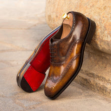 Load image into Gallery viewer, Cognac & Brown Marble Patina Brogue - Full Brogue