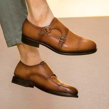 Load image into Gallery viewer, Double Monk cognac box calf - fastlane