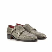 Load image into Gallery viewer, Grey Python Double Monk Shoes - Double Monk