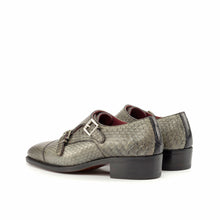 Load image into Gallery viewer, Grey Python Double Monk Shoes - Double Monk
