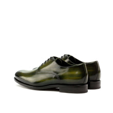 Load image into Gallery viewer, Khaki Green Patina Leather Derby Shoes - Derby
