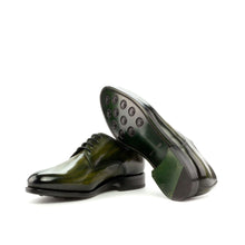 Load image into Gallery viewer, Khaki Green Patina Leather Derby Shoes - Derby