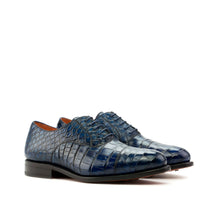 Load image into Gallery viewer, Navy Alligator Oxford Shoes - Oxford