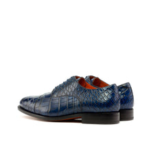 Load image into Gallery viewer, Navy Alligator Oxford Shoes - Oxford