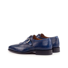 Load image into Gallery viewer, Navy Python Single Monk Shoes - Single Monk