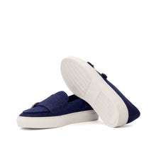 Load image into Gallery viewer, Navy Denim Double Monk Sneakers