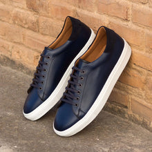 Load image into Gallery viewer, Navy Calf Classic Trainers