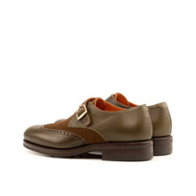 Load image into Gallery viewer, Olive Leather & Brown Suede Single Monk Shoes - Single Monk